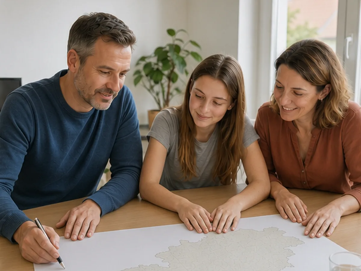 Familie beschreibt ihre Wunschregion für eine Immobilie in Österreich